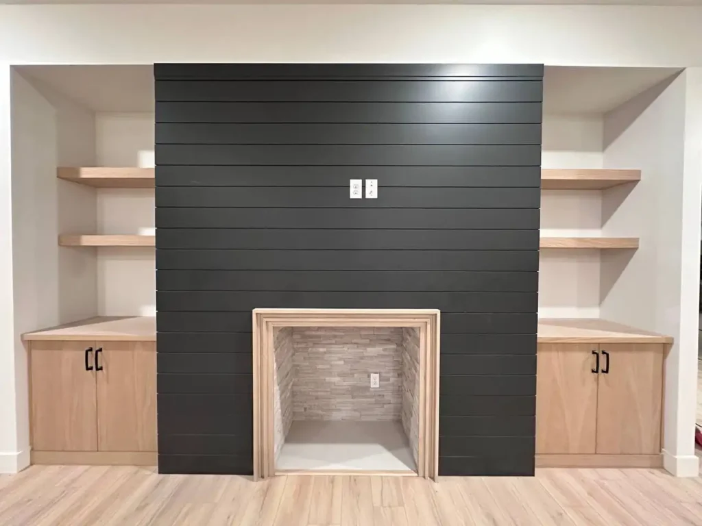 Entertainment Storage Solutions with Fireplace
