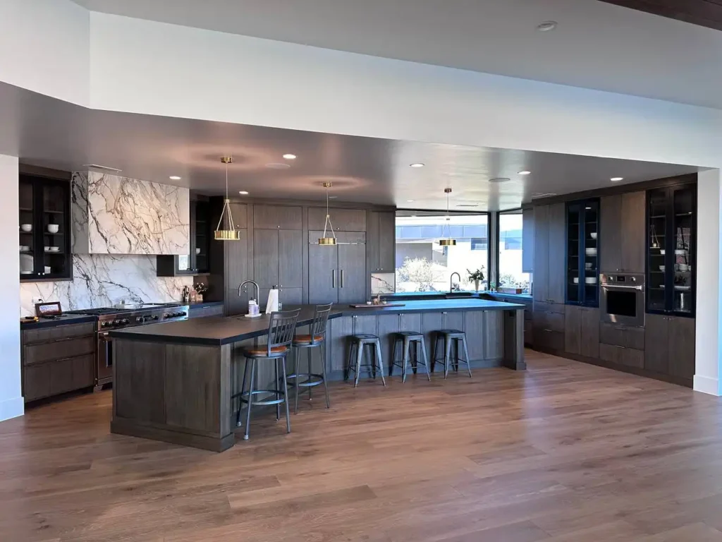 Full Shot of the Customized Wood Kitchen Cabinets and Drawers in Saint George