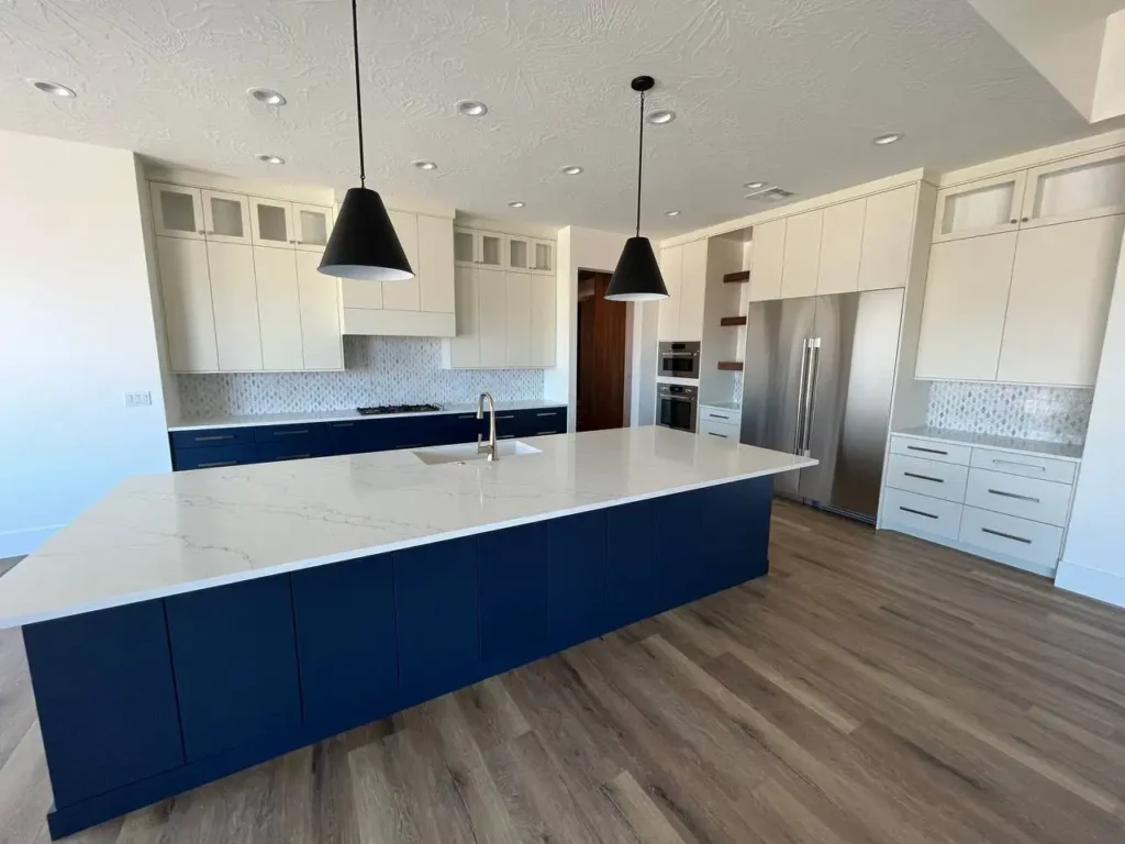 Custom White Modern Kitchen Cabinets St George