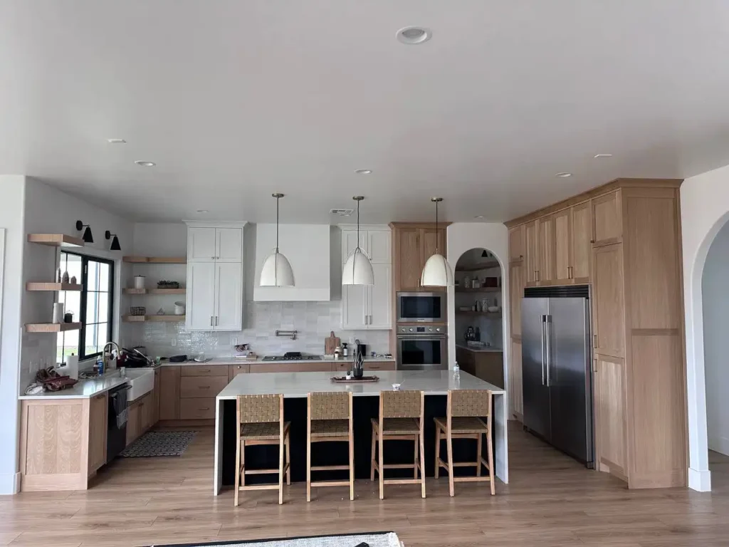 Shaker Kitchen made with Shaker Custom Designs Storages and Floating Shelves in a Saint George Home